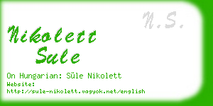 nikolett sule business card
